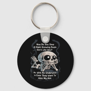 Funny Skeleton How Do You Sleep At Night Underwear Keychain