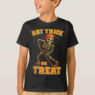 Funny Skeleton Ice Hockey Player Halloween Costume T-Shirt