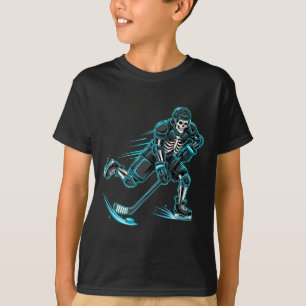 Funny Skeleton Ice Hockey Player Halloween  T-Shirt