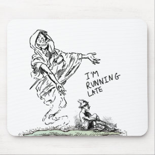 ​Funny Skeleton I'm Running Late Mouse Pad