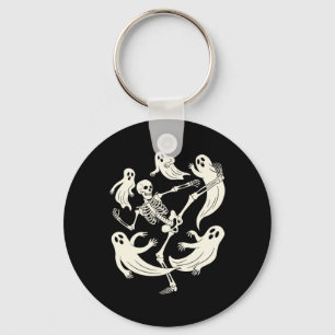 Funny Skeleton Karate Lovers Spooky Halloween Mart Keychain