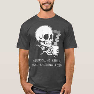 Funny Skeleton Lazy Costume Goth Men Women Funny H T-Shirt