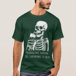 Funny Skeleton Lazy Costume Goth Men Women Funny H T-Shirt