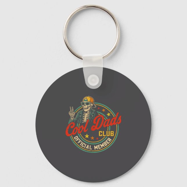 Funny Skeleton Member Cool Dads Club Father's Day  Keychain (Front)