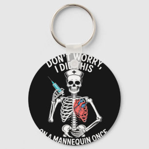 Funny skeleton nurse mannequin medical humorFunny  Keychain