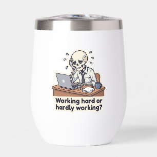 Funny Skeleton Office Burnout Travel Mug