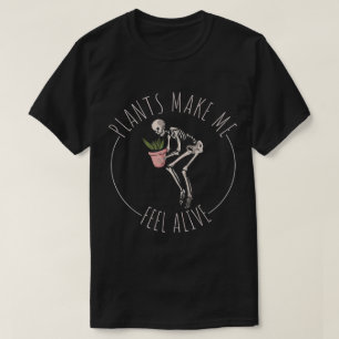 Funny Skeleton Plant Lover Design T-Shirt