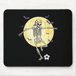Funny Skeleton Playing Soccer Funny Halloween Men Mouse Pad