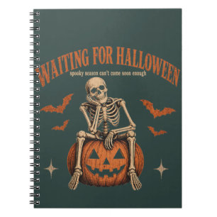 Funny Skeleton Pumpkin Spooky Season Halloween Notebook