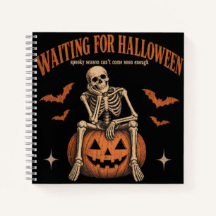 Funny Skeleton Pumpkin Spooky Season Halloween Notebook