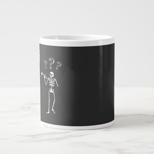 Funny Skeleton Pun Can You Give Me a Hand Large Coffee Mug (Front)