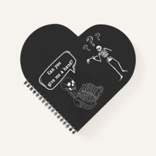 Funny Skeleton Pun Can You Give Me a Hand Notebook