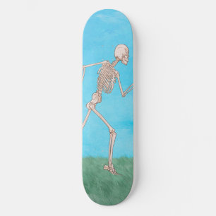 Funny Skeleton Running Skateboard