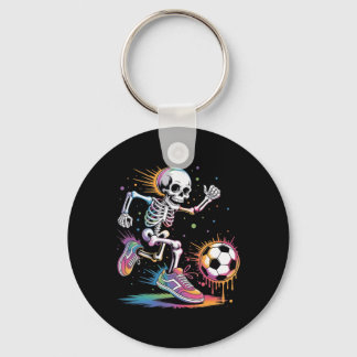 Funny Skeleton Soccer Drip Dripping Boy Youth Kids Keychain