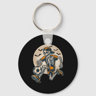 Funny Skeleton Soccer Men Boys Kids Halloween Cost Keychain