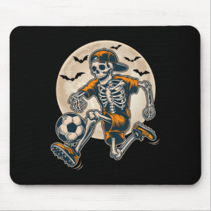 Funny Skeleton Soccer Men Boys Kids Halloween Cost Mouse Pad