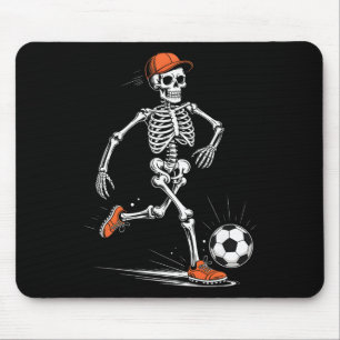 Funny Skeleton Soccer Men Boys Kids Halloween Cost Mouse Pad