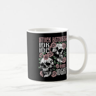 Funny Skeleton Stuck Between Idk Idc Idgaf Hallowe Coffee Mug