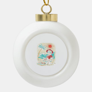 Funny Skeleton Summer Ceramic Ball Christmas Ornament