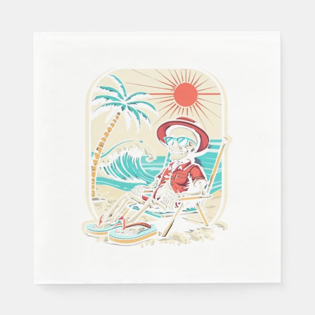 Funny Skeleton Summer Napkin (Front)