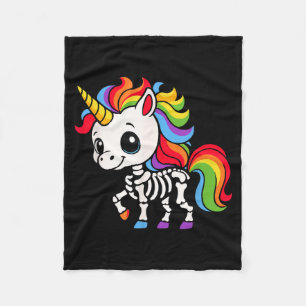 Funny Skeleton Unicorn Lovers Halloween Costume Fleece Blanket