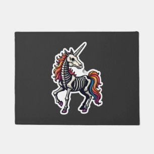 Funny Skeleton Unicorn Lovers Spooky Halloween Cos Doormat
