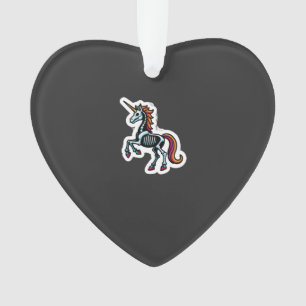 Funny Skeleton Unicorn Lovers Spooky Halloween Cos Ornament