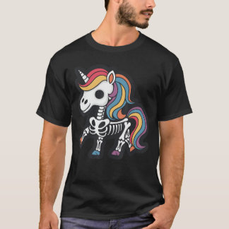 Funny Skeleton Unicorn Lovers Spooky Halloween Cos T-Shirt