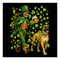 Funny Skeleton Walking Great Dane Gothic Dog Lover