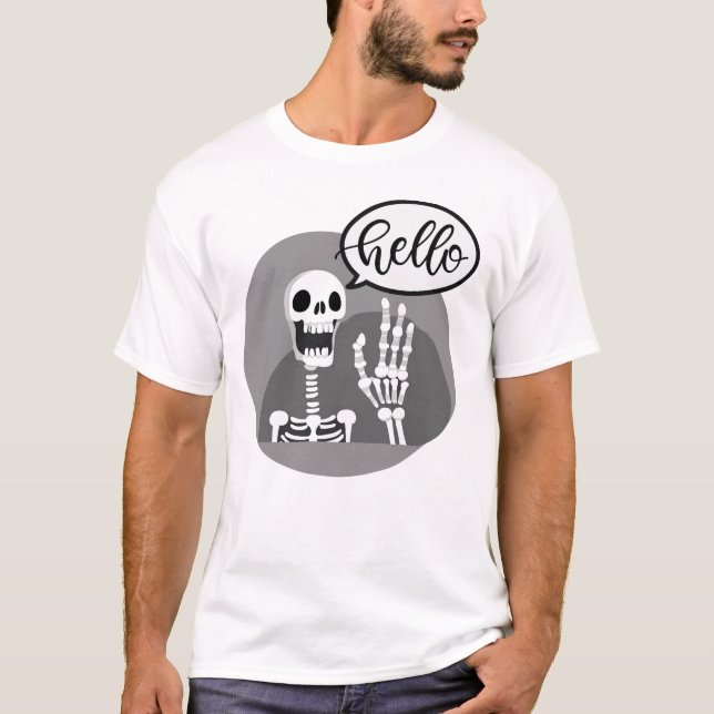 Funny skeleton waving T-Shirt (Front)