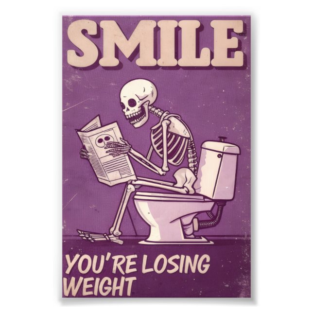 Funny Skeleton Weight Loss Poster (Front)