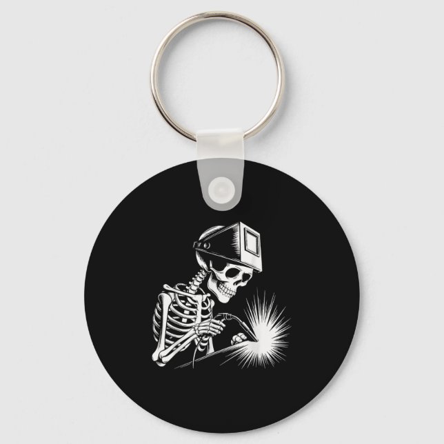 Funny Skeleton Welding Lovers Spooky Halloween Wel Keychain (Front)