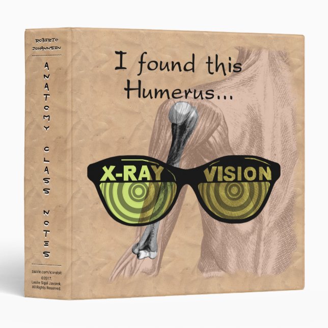 Funny Skeletons Anatomy Class Personalized Binder (Front/Spine)