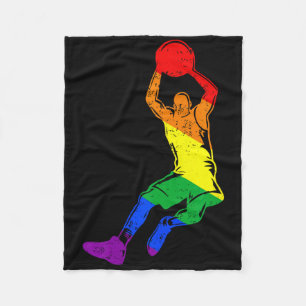 Funny Sketll Player Rainbow Flag Gay Lesbian Pride Fleece Blanket