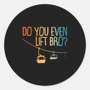 Funny ski art for men women winter sport skiing classic round sticker