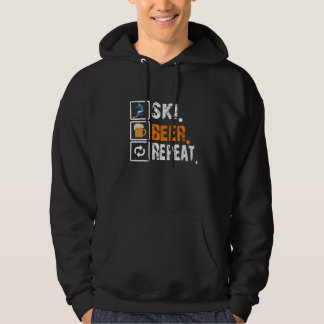 Funny Ski Beer Repeat Skiing & Skiers Hoodie