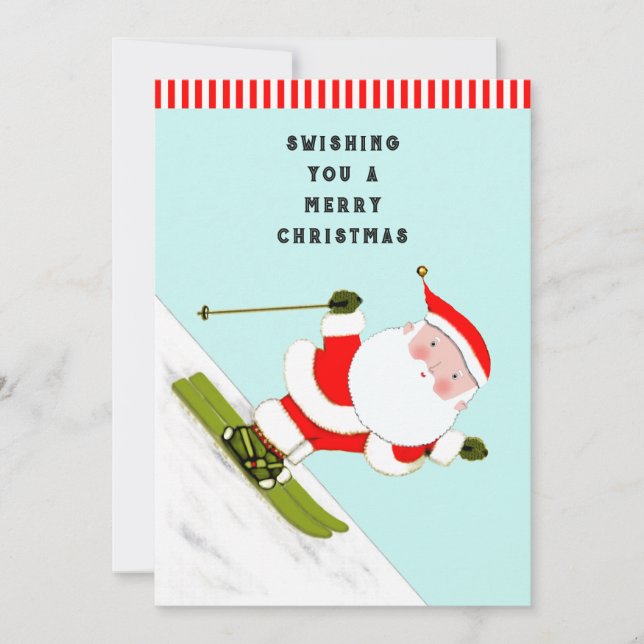 Funny Ski Cartes de fin de année de Noël (Devant)