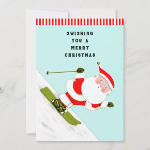 Funny Ski Cartes de fin de année de Noël