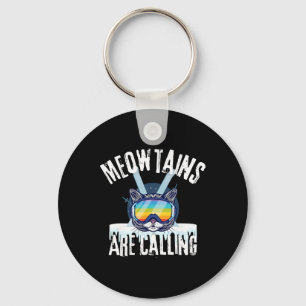 Funny Ski Cat Lovers Meowtains Are Calling Lgbtq S Keychain