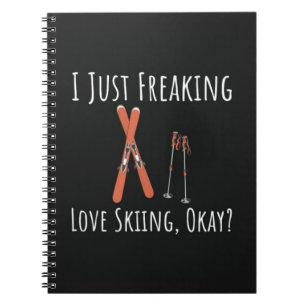 Funny Ski Gifts Skiing Humor Skier Winter Sports Notebook