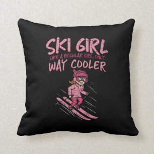 Funny Ski Girl Like Regular Girl But Way Cooler Throw Pillow