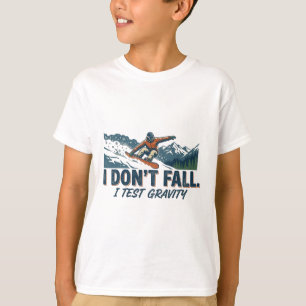 Funny Ski Gravity Joke Snowboarding Lover Men Wome T-Shirt
