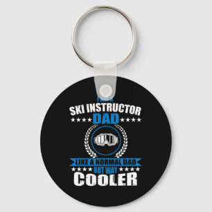 Funny Ski Instructor Dad Outfit Father's Day Costu Keychain