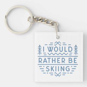 Funny ski lovers skiing skiers aesthetic keychain