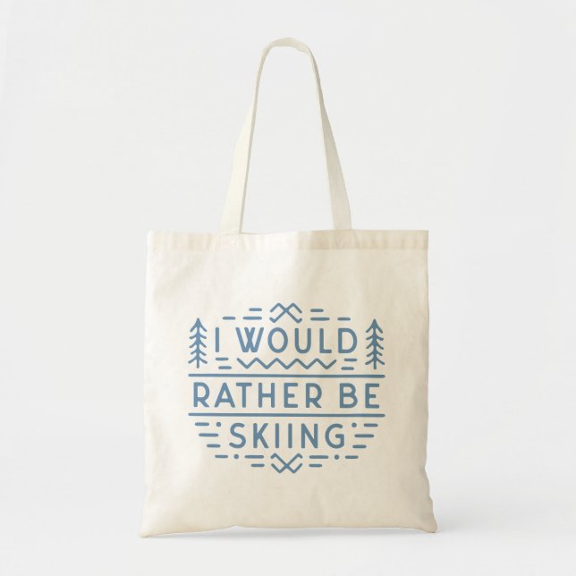 Funny ski lovers skiing skiers aesthetic retro tote bag (Front)
