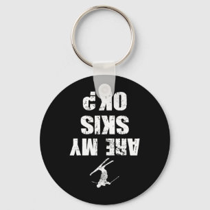 Funny Ski Tee Distressed Skiing Winter Sports Nove Keychain