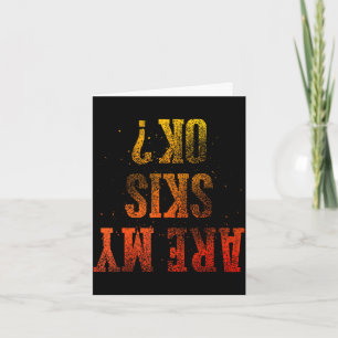 Funny ski themed for men women mountain skiing card