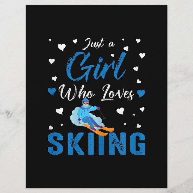 Funny Ski Winter Sports Gift Just A Girl Who Loves Letterhead (Front)