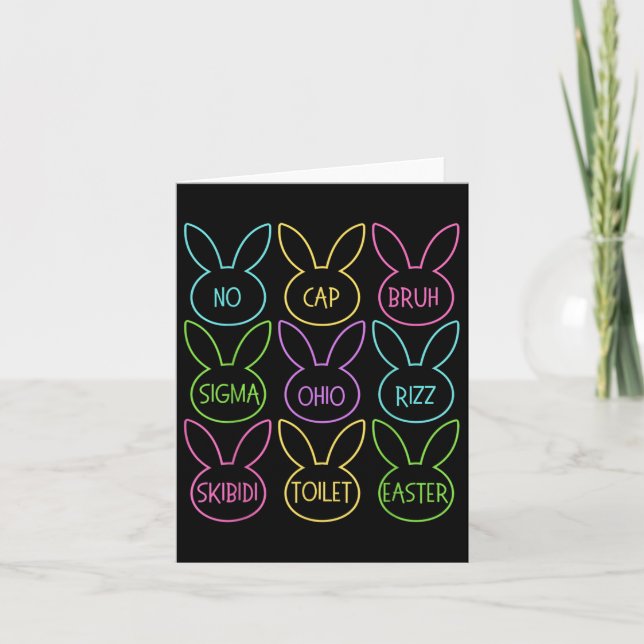 Funny Skibidi Easter Day Egg Funny Rizz Meme Easte Card (Front)
