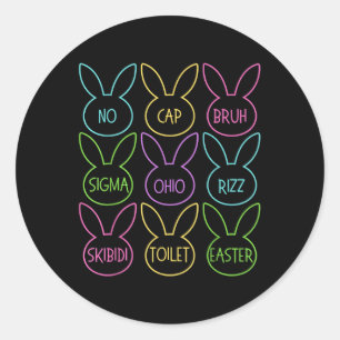 Funny Skibidi Easter Day Egg Funny Rizz Meme Easte Classic Round Sticker